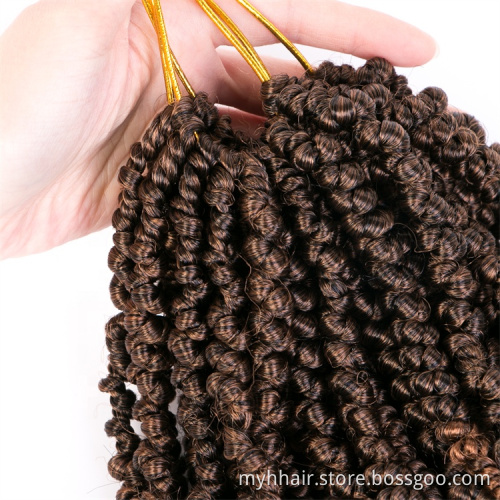 8 inch 15 Roots Synthetic Braiding Hair Extensions Ombre color Black Brown Crochet Hair Curly Pre-twisted Braids